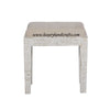 Mother Of Pearl Inlay Floral Stool White 2