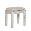 Mother Of Pearl Inlay Floral Stool White 1
