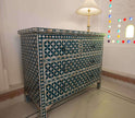 Mother Of Pearl Inlay 4 Drawer Star Chest Teal Green 2