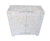 Mother Of Pearl Inlay Cabinet Sideboard Floral Design White 2