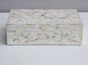 Mother Of Pearl Inlay Floral Box Ivory