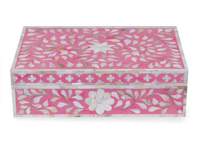 Mother Of Pearl Inlay Floral Box Pink 1