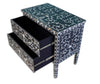 Black Mother Of Pearl Inlay Lotus 2 Drawer Chest 3