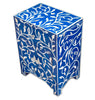 Mother Of Pearl Inlay 1 Drawer 2 Door Lily Design Bedside Dark Blue 3