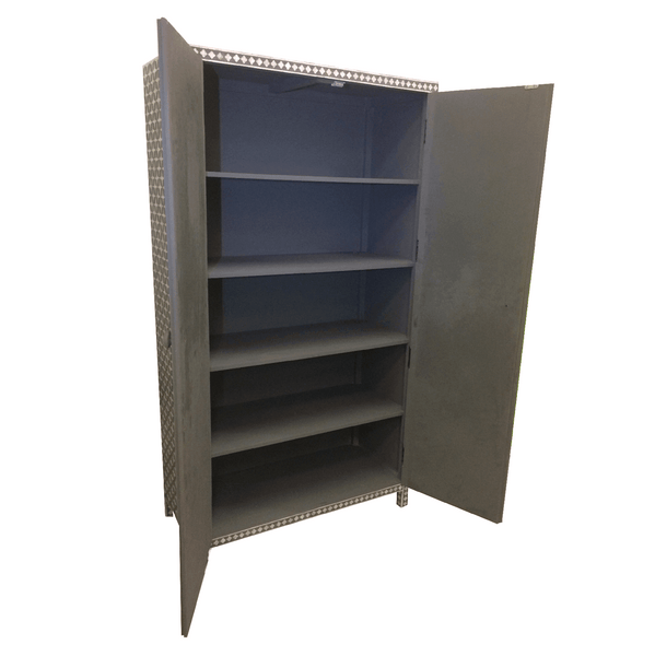Mother Of Pearl Inlay Star Wardrobe Grey