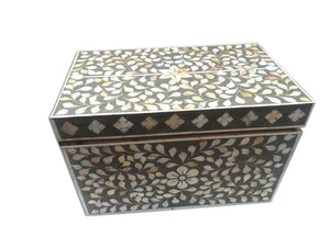 Mother Of Pearl Inlay Jewelry Box Dark Grey 1