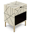 Nola Bone Inlay Bedside Table for Bedroom