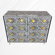 Optical Bone Inlay 8 Drawer Chest Black 2