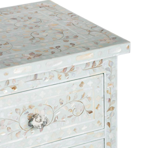 Pale Blue Mother Of Pearl Inlay Chest Of 7 Drawers Large 4