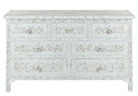 Pale Blue Mother Of Pearl Inlay Chest Of 7 Drawers Large 1