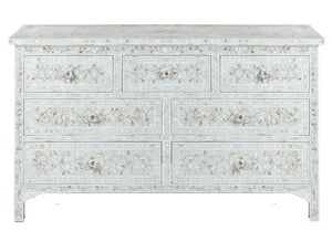 Pale Blue Mother Of Pearl Inlay Chest Of 7 Drawers Large 1