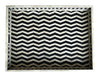 Black Rectangle Chevron Pattern Bone Inlay Tray 1