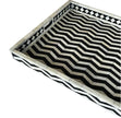 Black Rectangle Chevron Pattern Bone Inlay Tray 4