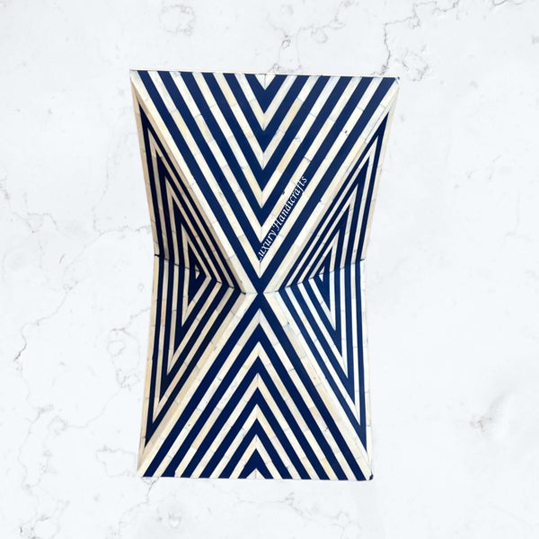 Riley Bone Inlay Side Table Blue