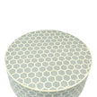Bone Inlaid Round Coffee Table Honeycomb Grey  4