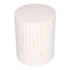 Bone Inlay Illusion Stripe Side Table White 2