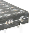 Mother Of Pearl Inlay Arrow Side Table Grey 2
