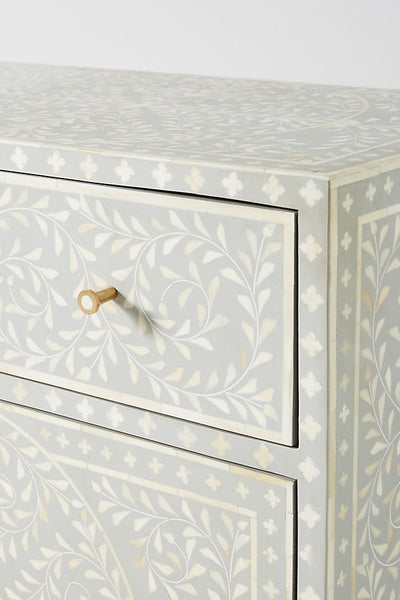 Bone Inlay Scroll Vine Buffet Grey