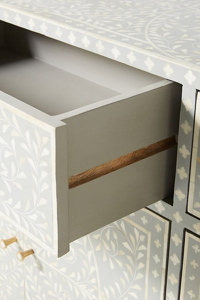 Bone Inlay Scroll Vine Buffet Grey