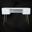 Scroll Vine Bone Inlay Desk White 1