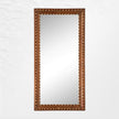 Miroir incrusté d'os en teck marron