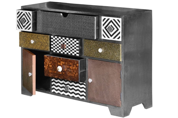 Ten Drawers Chest Metal Brass Bone Copper