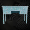 Turquoise Mother Of Pearl Inlay 5 Drawer Desk 1