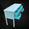 Turquoise Mother Of Pearl Inlay 5 Drawer Desk 4