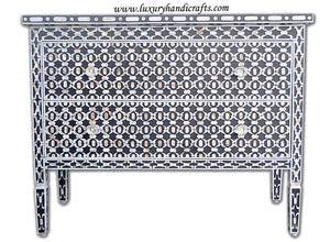 Two Drawer Quote Chest Black Mother Of Pearl Inlay