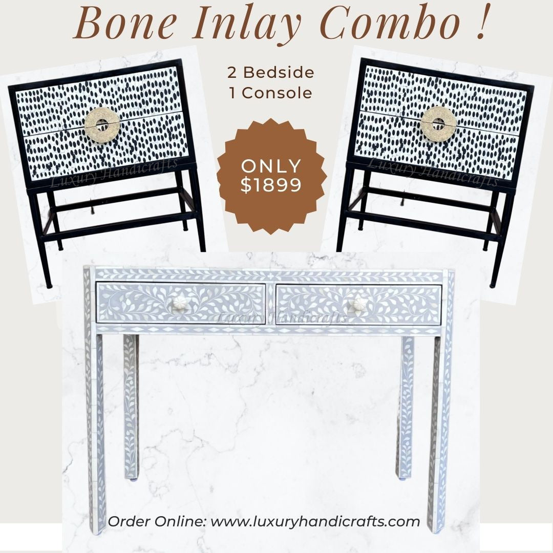 FUSION Bone Inlay Console and Bedside Combo