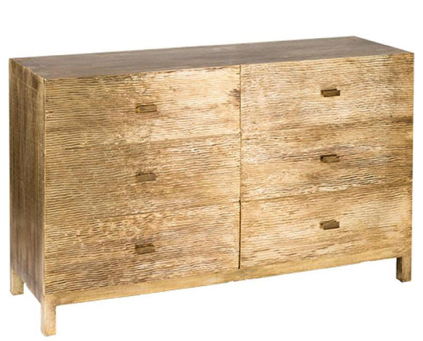 Wave Design Brass Sideboard 6 Drawers