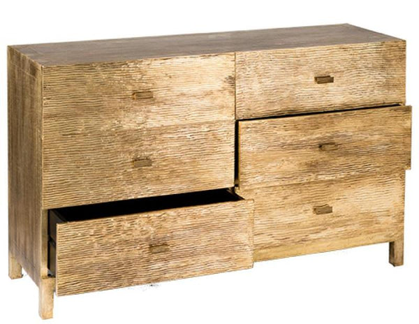 Wave Design Brass Sideboard 6 Drawers