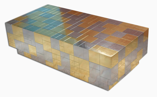 White Metal And Brass Coffee Table Center Table 2