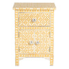 Yellow Bone Inlay Arctic Bedside 1 Drawer 2 Door Nightstand 1
