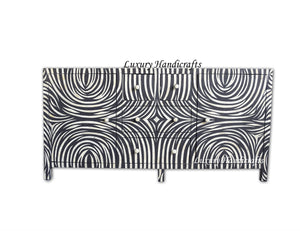 Black Zebra Bone Inlay 2 Door 4 Drawer Buffet