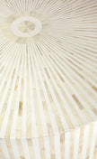 Bone Inlay Center Table Stripe Design White 2