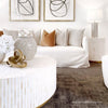 Bone Inlay Center Table Stripe Design White 3