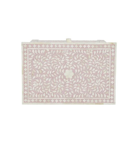 Bone Inlay Floral 3 Drawer Bedside Blush Pink