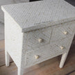 Geometric Bone Inlay 3 Drawer Nightstand White 2