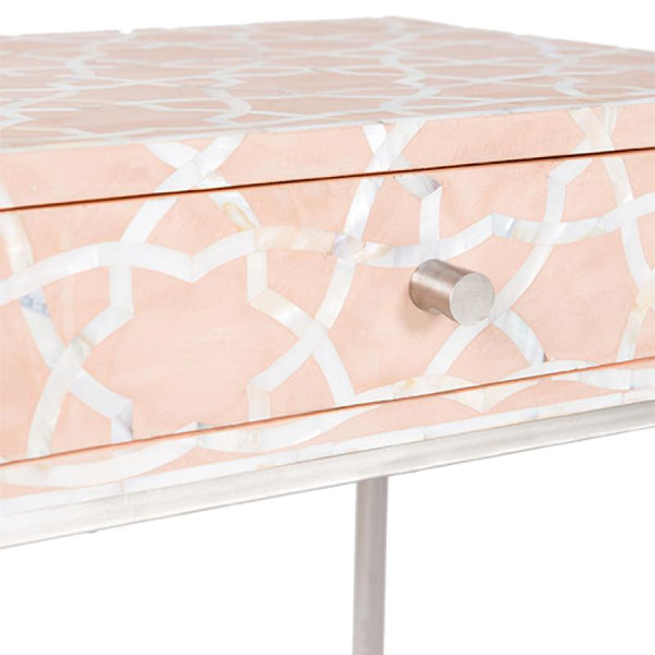 Fez Mother Of Pearl Inlay Console - Pale Pink