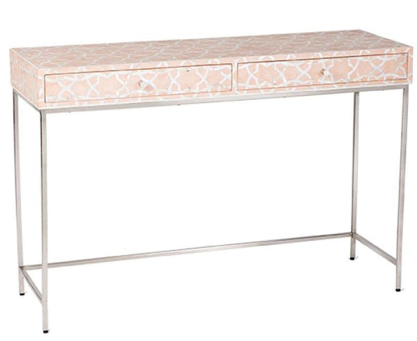 Fez Mother Of Pearl Inlay Console - Pale Pink
