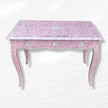 Curved Mother of Pearl Inlay Desk Floral Pink 5
