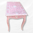 Curved Mother of Pearl Inlay Desk Floral Pink 2