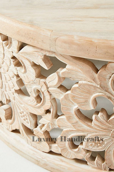 Floral Design Coffee Table Large in Natural Brown color
