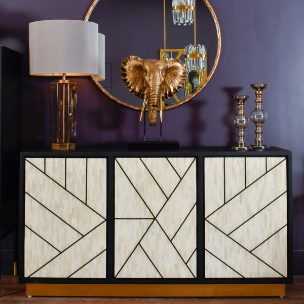 Full Bone Door Credenza Black