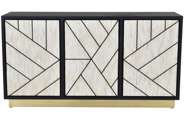 Full Bone Door Credenza Black