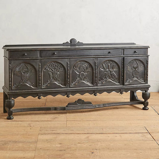 Handcarved Menagerie Buffet Black 1