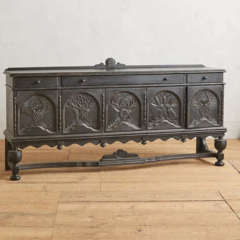 Handcarved Menagerie Buffet Black