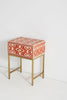 Ikat Bone Inlay Bedside Orange 1