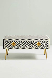 Optical Inlay Coffee Table Black 1